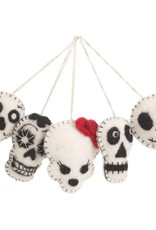 Felt So Good Skull Black & White Assorted Ornaments