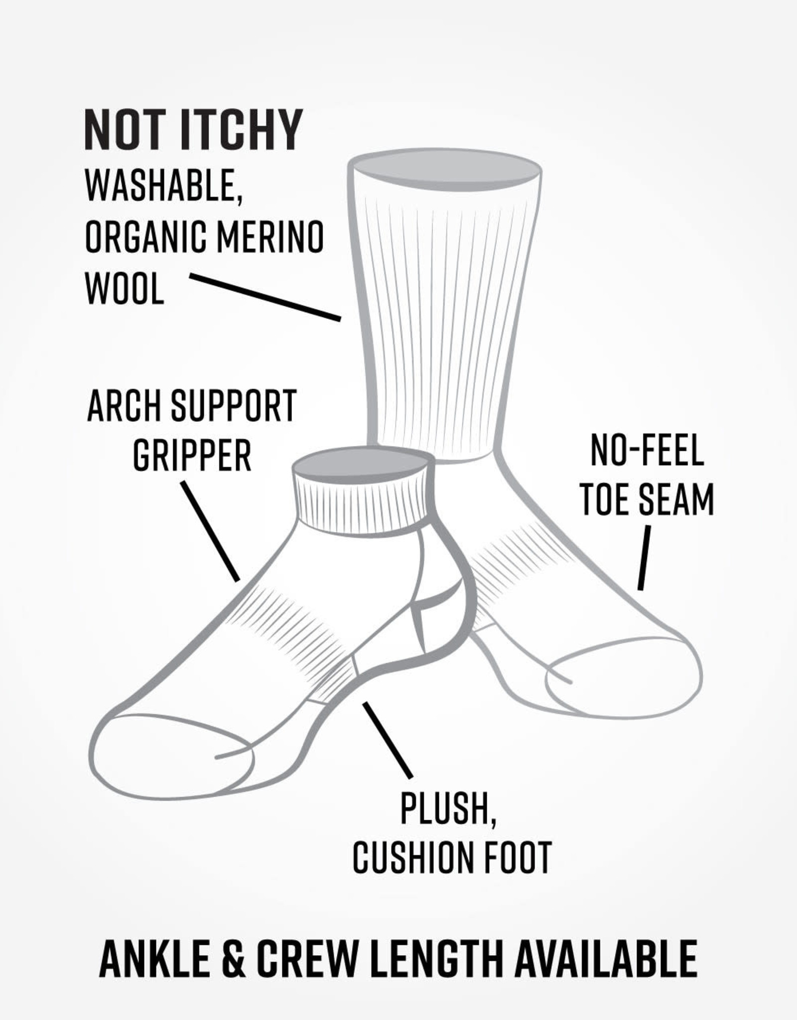 Maggie's Organics Urban Hiker Wool Crew Socks (Black)