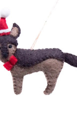 Global Crafts German Shepherd Santa Felt Ornament