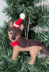 Global Crafts German Shepherd Santa Felt Ornament