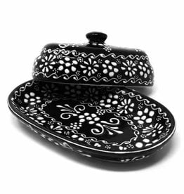 Global Crafts Encantada Butter Dish, Ink