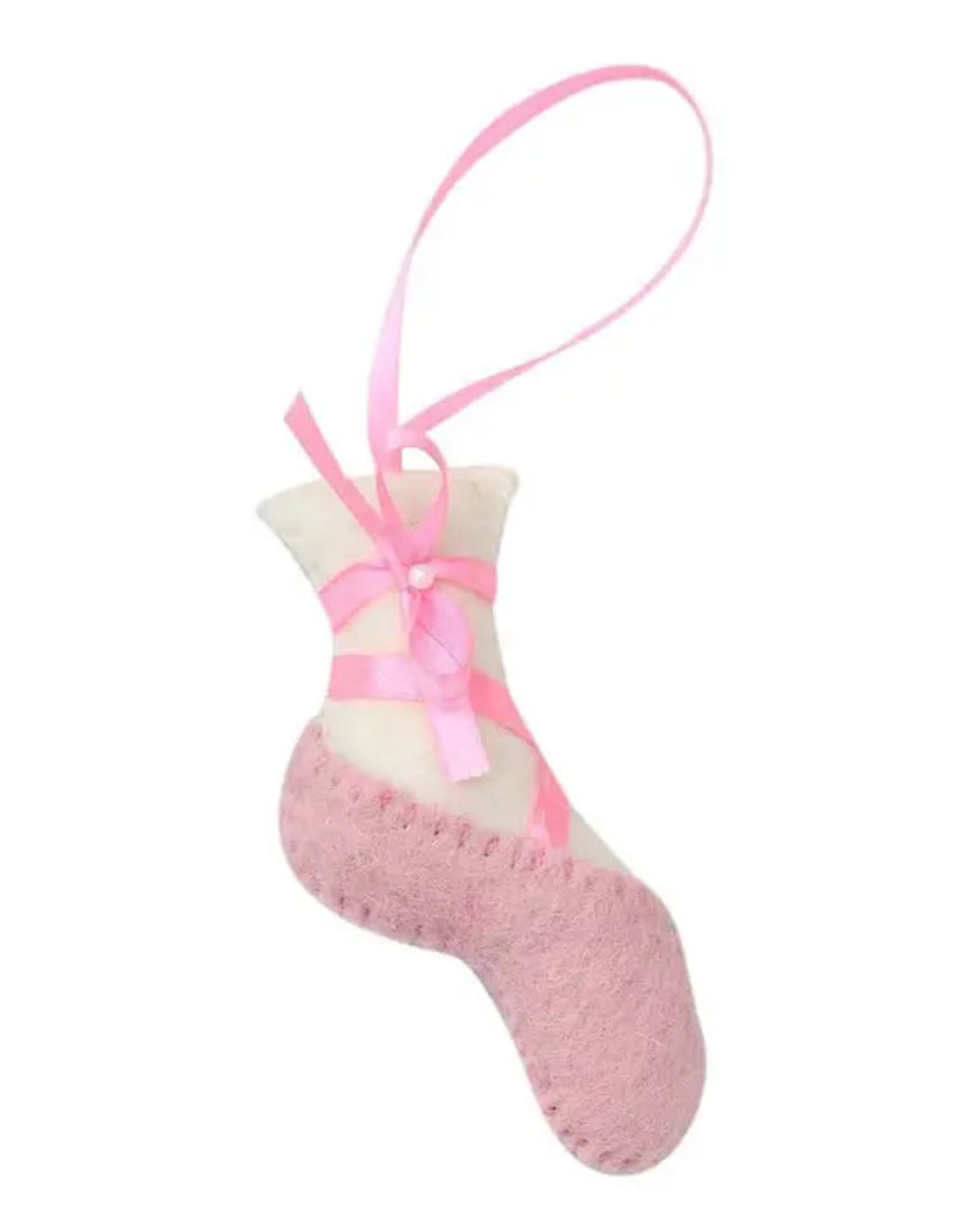 Global Crafts Pink Ballet Slipper Felt Ornament