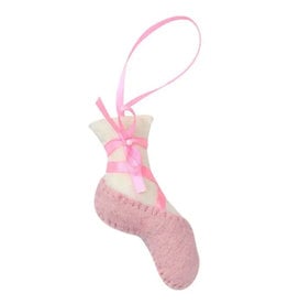 Global Crafts Pink Ballet Slipper Felt Ornament