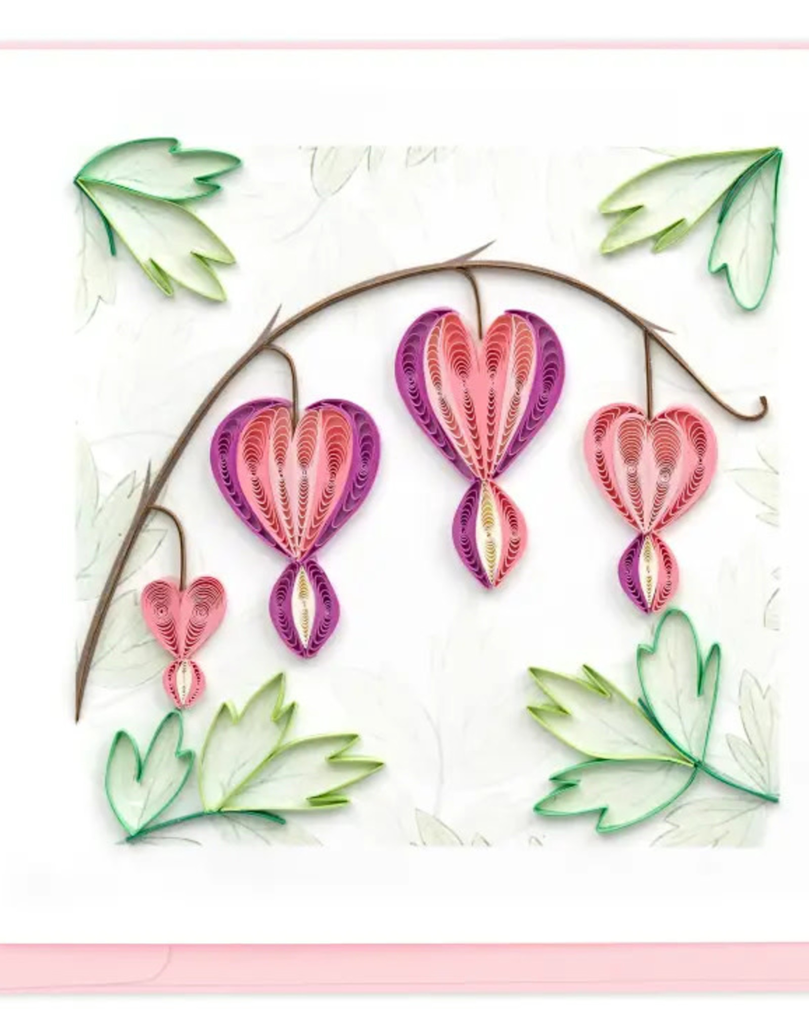 Quilling Card Quilled Bleeding Heart Flowers Greeting Card