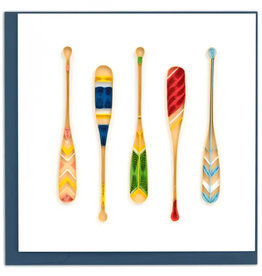 Quilling Card Quilled Painted Canoe Paddles Greeting Card