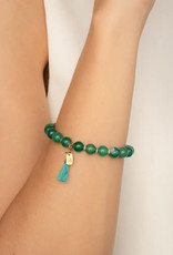 Starfish Project Boheme Beaded Tassel Bracelet in Sage