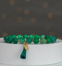 Starfish Project Boheme Beaded Tassel Bracelet in Sage