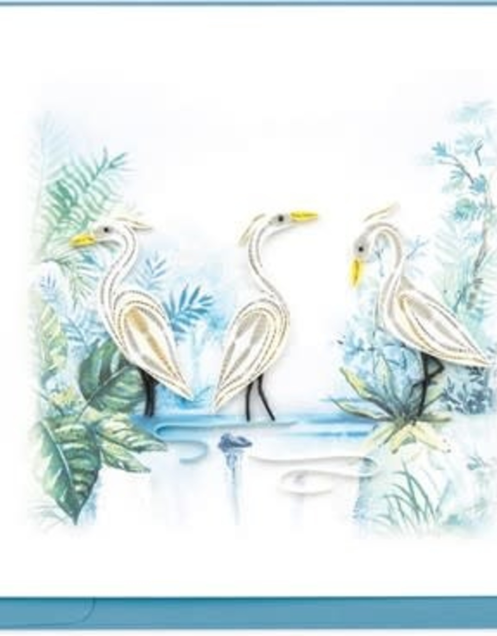 Quilling Card Quilled Three Herons Greeting Card