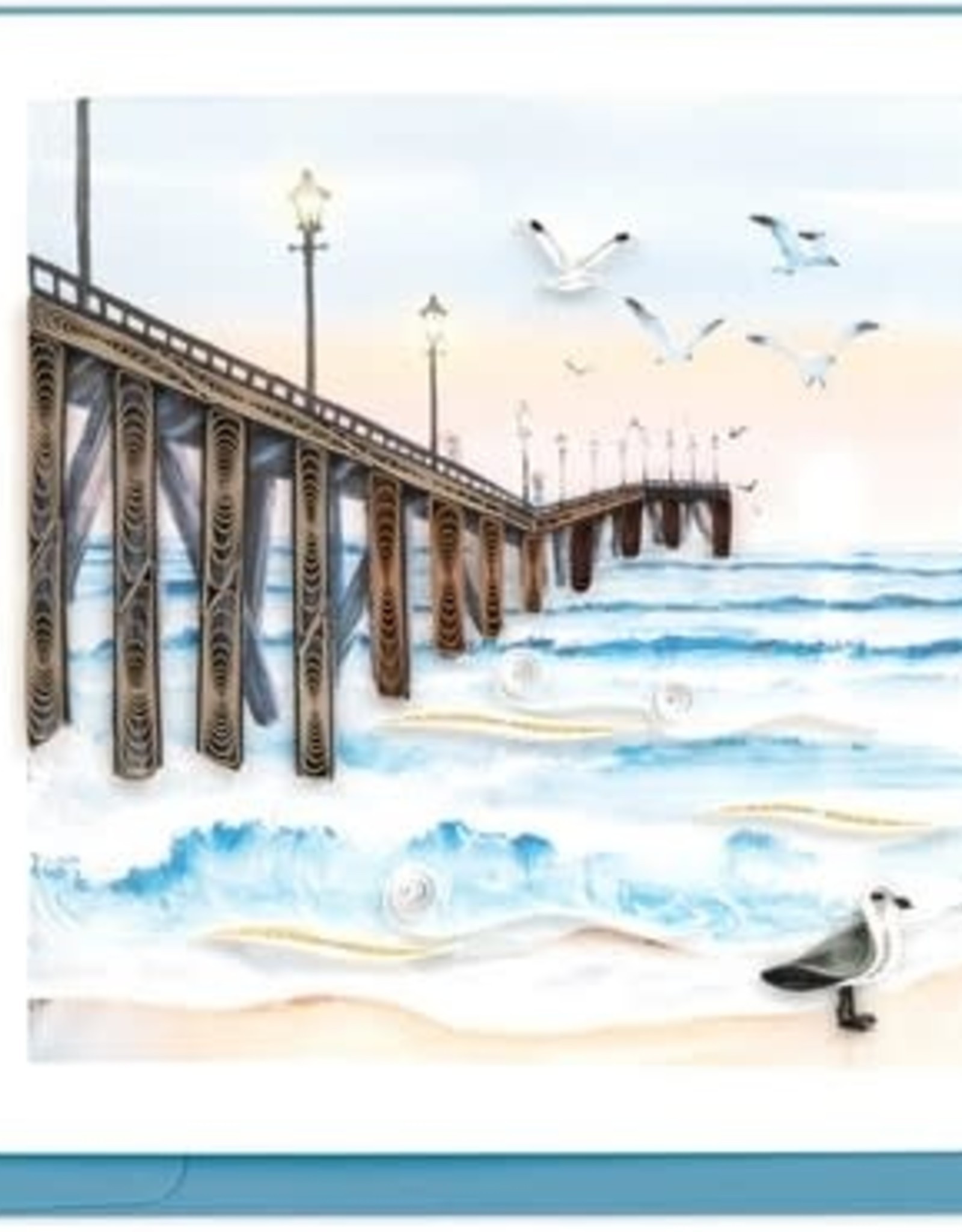 Quilling Card Quilled Beach Pier Greeting Card