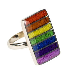 Ten Thousand Villages Rainbow Banner Ring