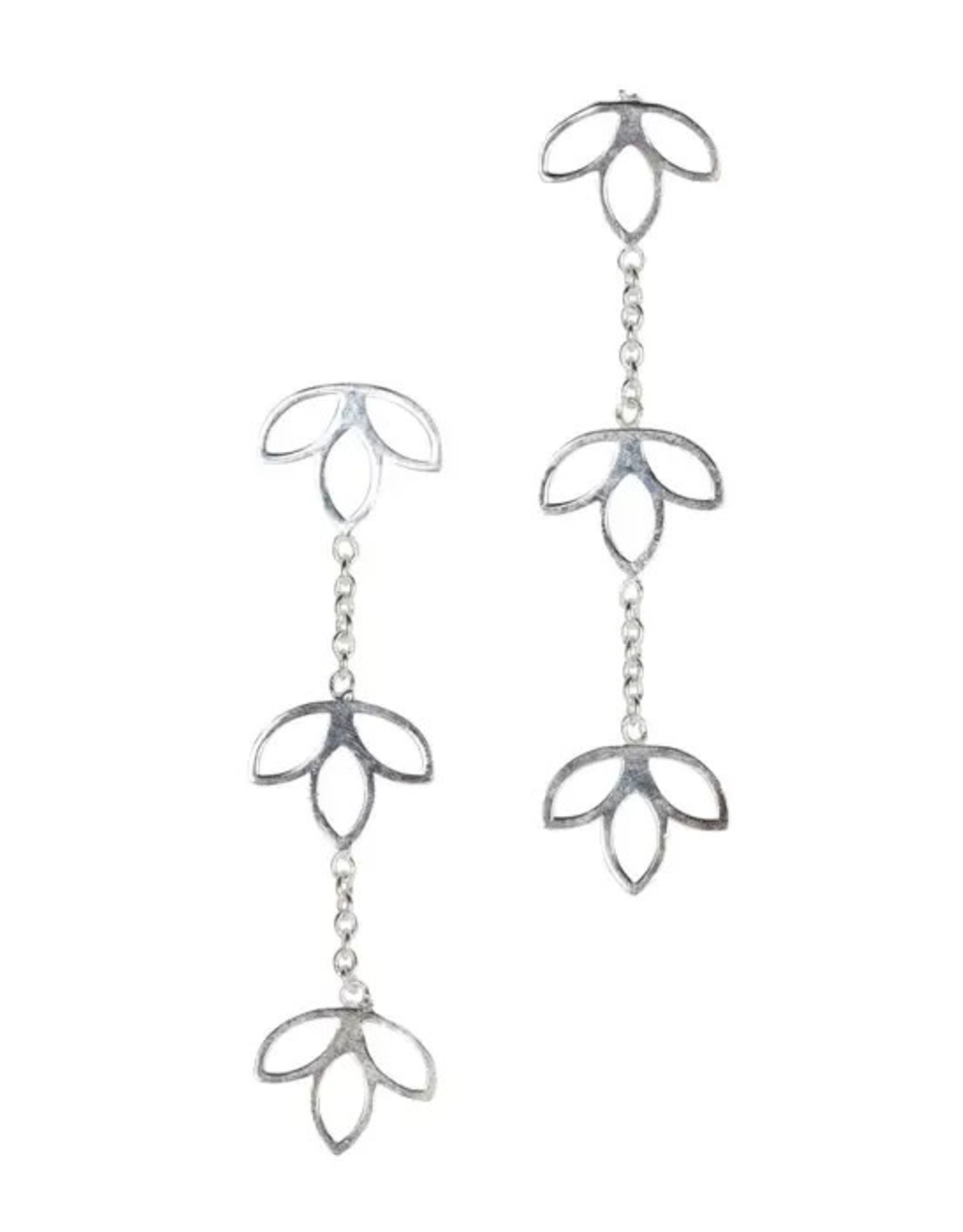 Ten Thousand Villages Lotus Trio Drop Earrings