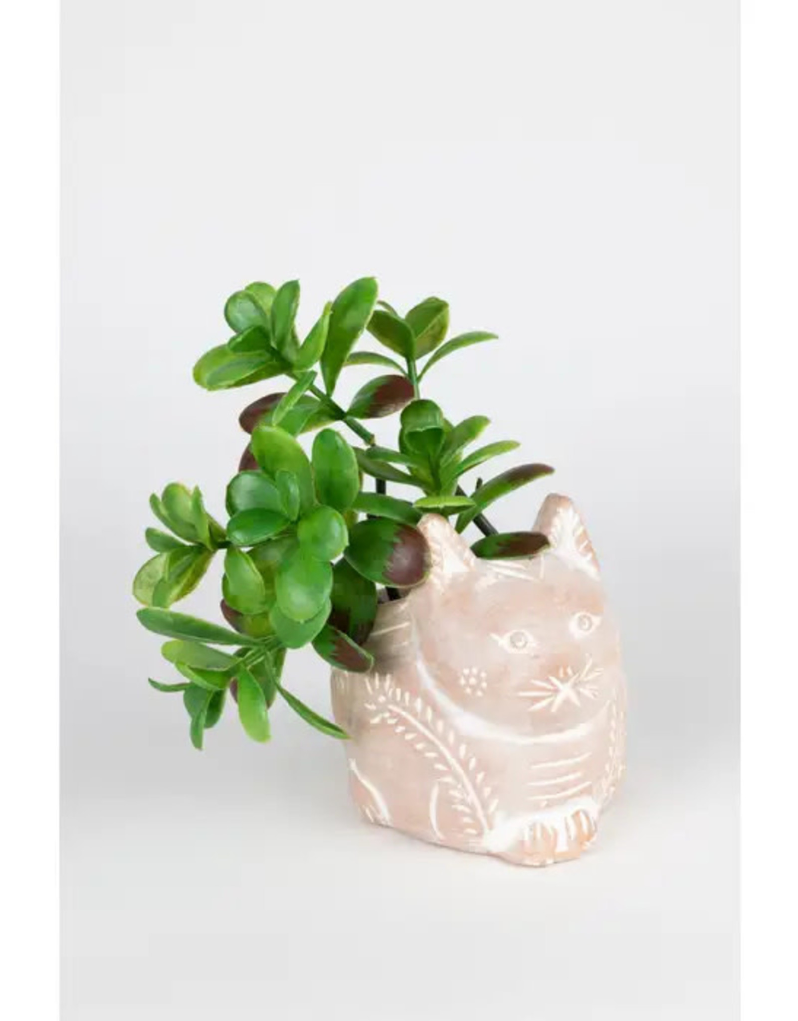 Ten Thousand Villages Petite Crouching Cat Planter