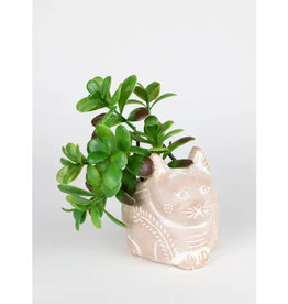 Ten Thousand Villages Petite Crouching Cat Planter