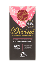Divine Chocolate 60% Dark Chocolate with Pink Himalayan Salt
