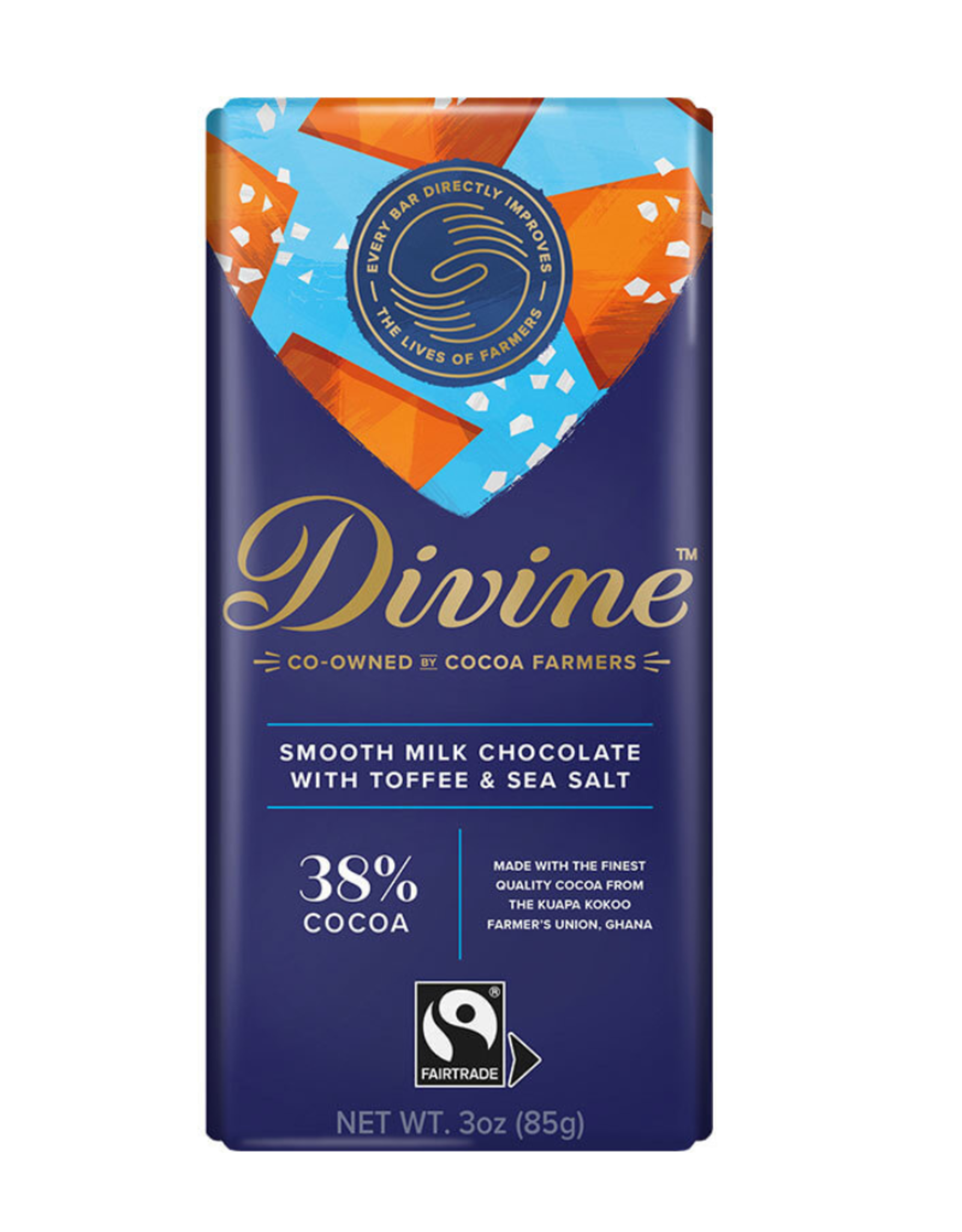 Divine Chocolate Milk Chocolate with Toffee and Sea Salt