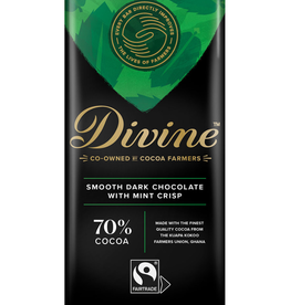 Divine Chocolate 70% Dark Chocolate with Mint Crisp