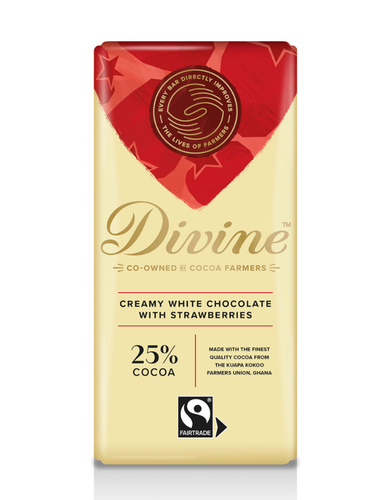 Divine Chocolate White Chocolate with Strawberries