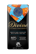 Divine Chocolate 60% Dark Chocolate with Toffee & Sea Salt
