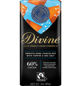 Divine Chocolate 60% Dark Chocolate with Toffee & Sea Salt