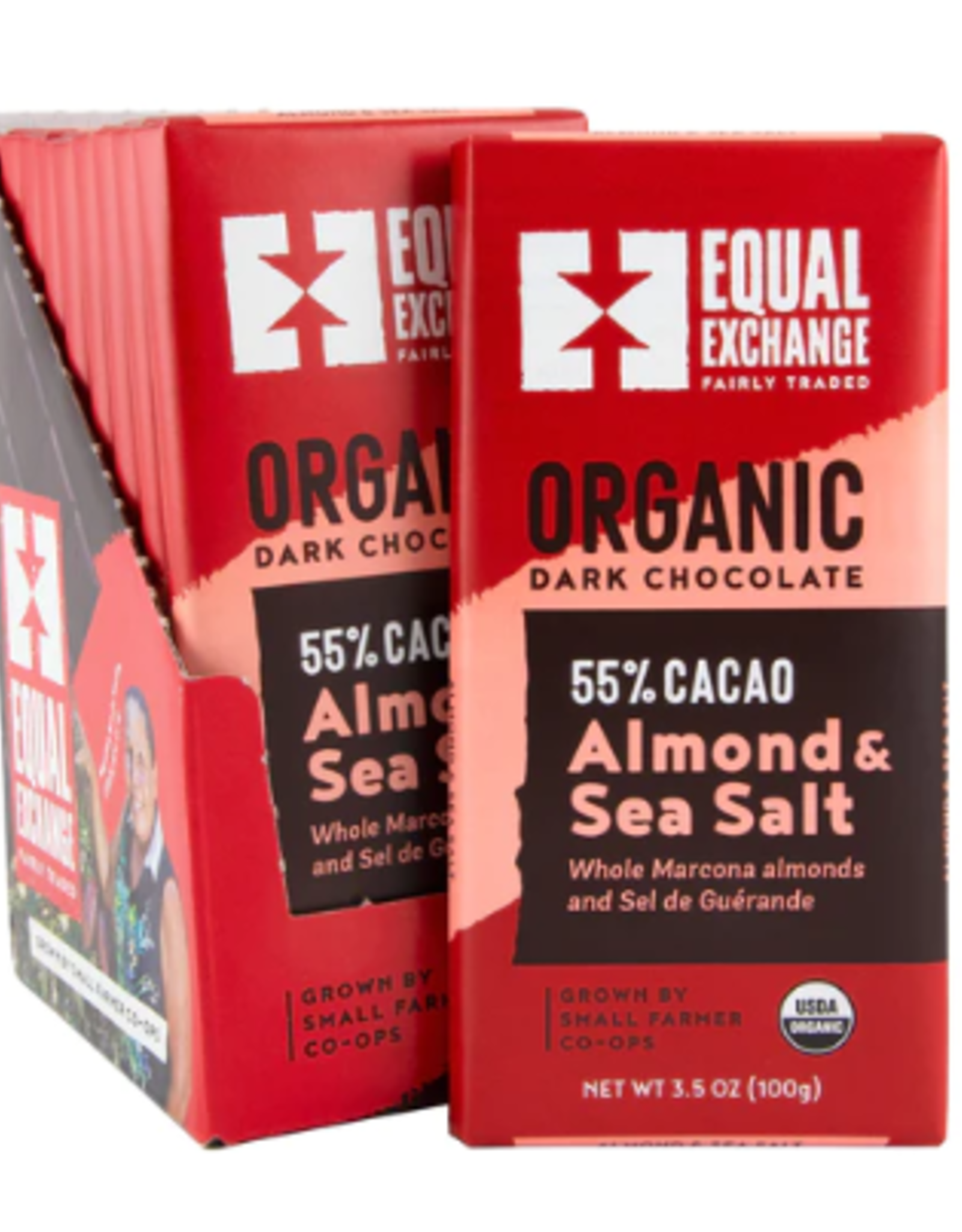 Equal Exchange Organic Dark Chocolate Whole Almond & Sea Salt 55%