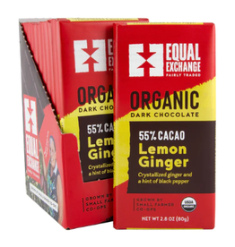 Equal Exchange Organic Dark Chocolate Lemon, Ginger & Black Pepper (55%)