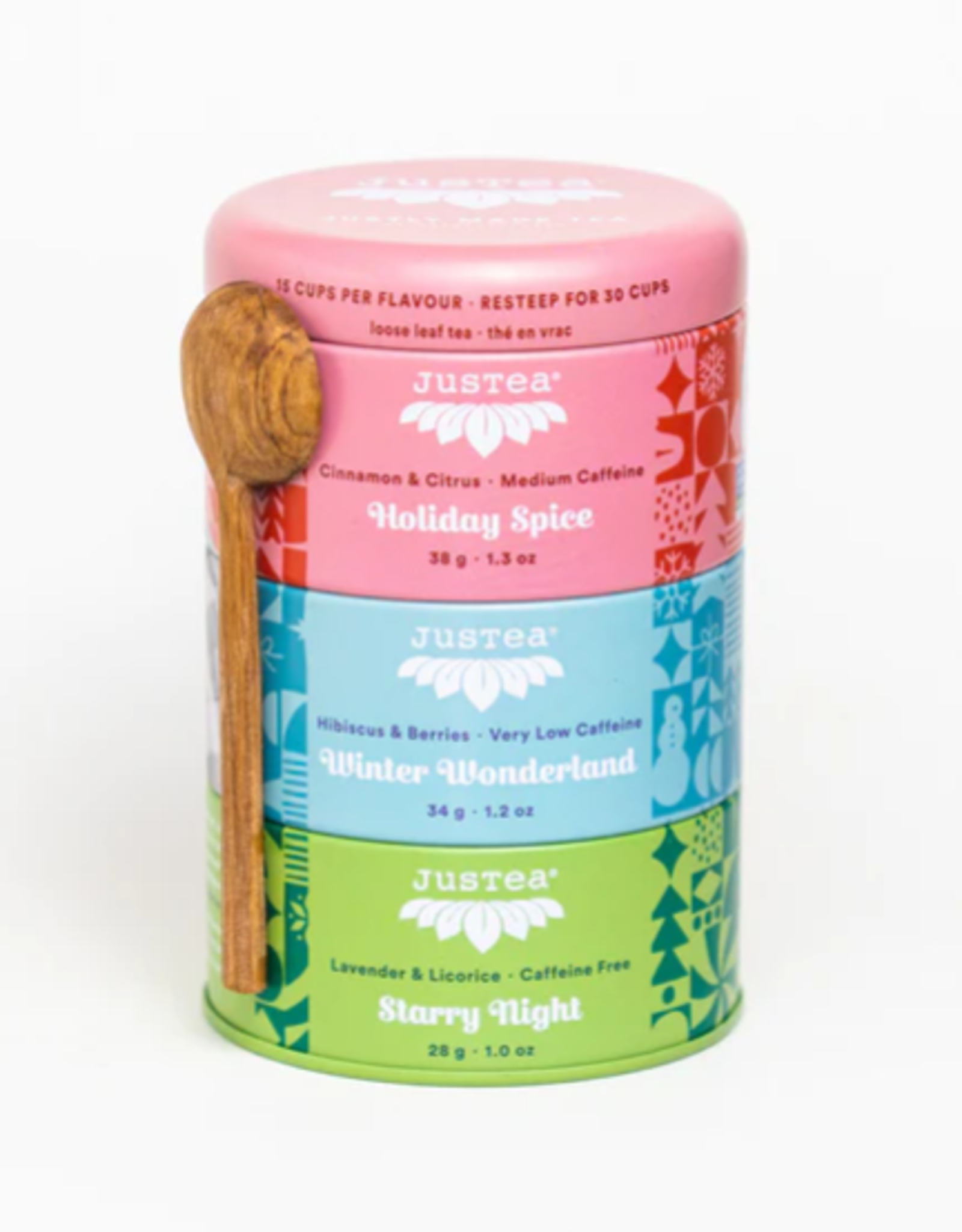 Justea Holiday Tea Trio Loose Leaf Tin