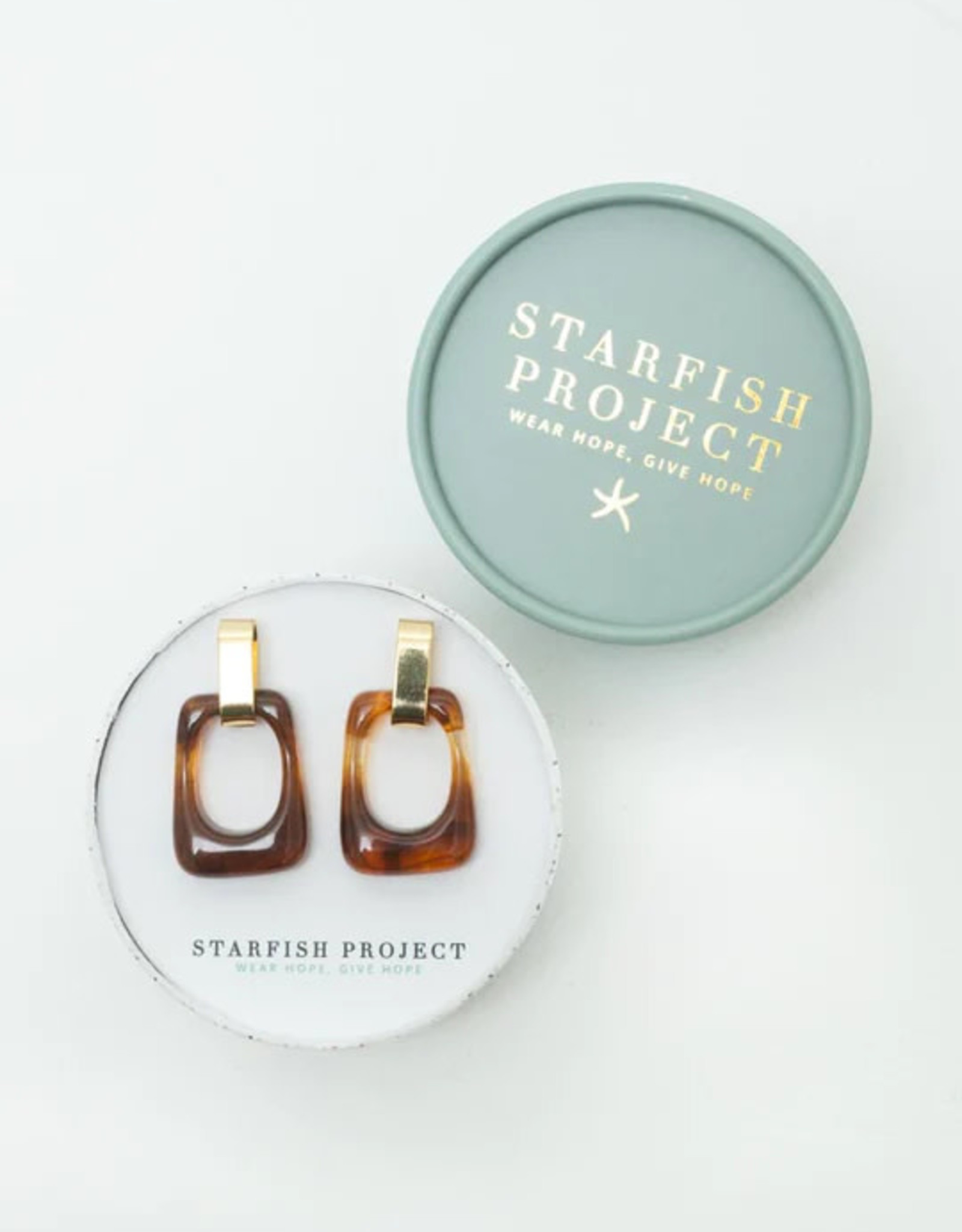 Starfish Project Legacy Geometric Earrings in Amber