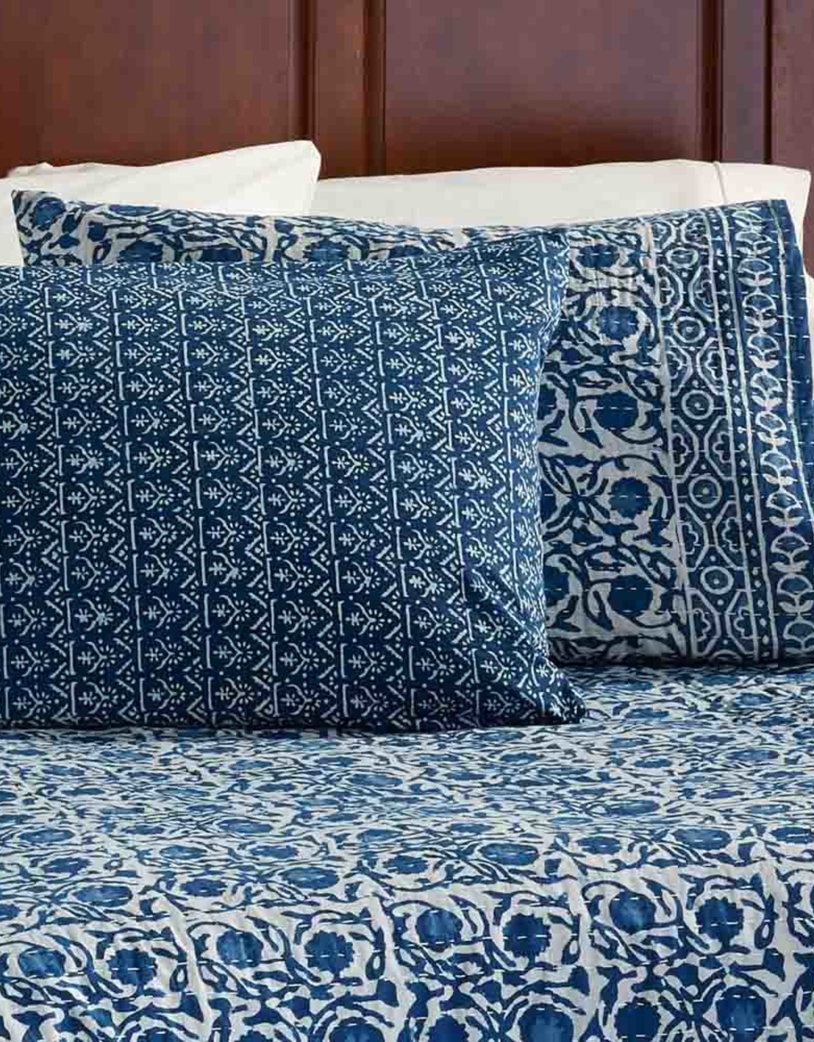 Serrv Geo Stripe Dabu Cotton Bedding - Pillow Shams Set of 2