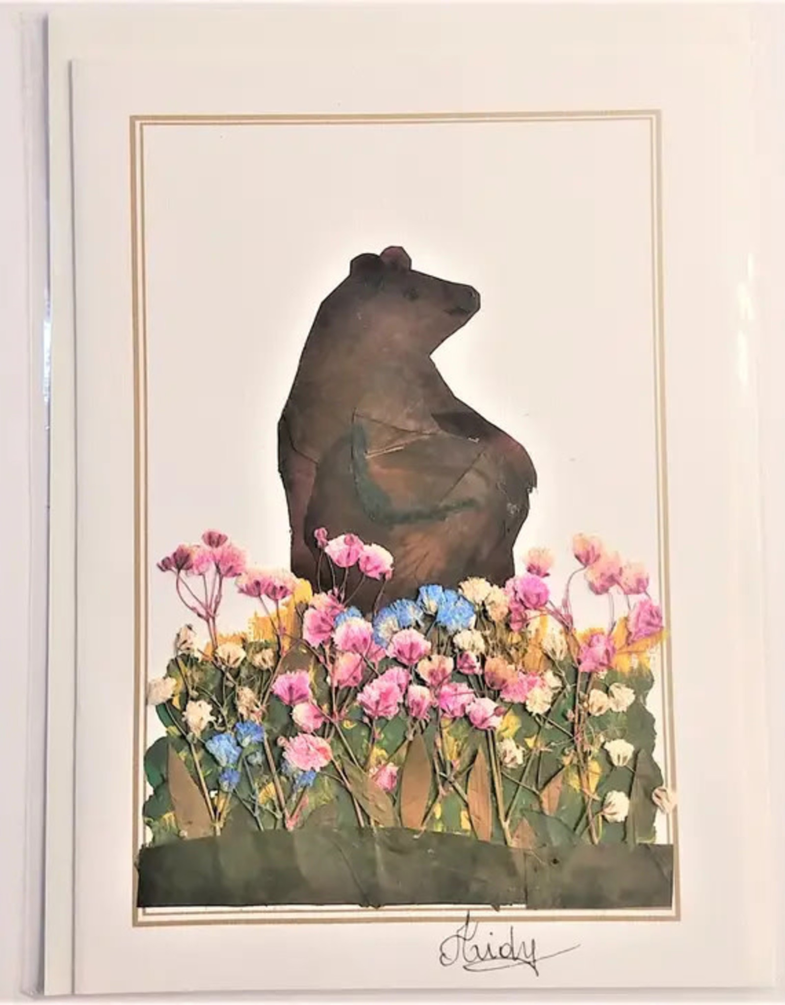 Pampeana Bear in Flower Field Greeting Card