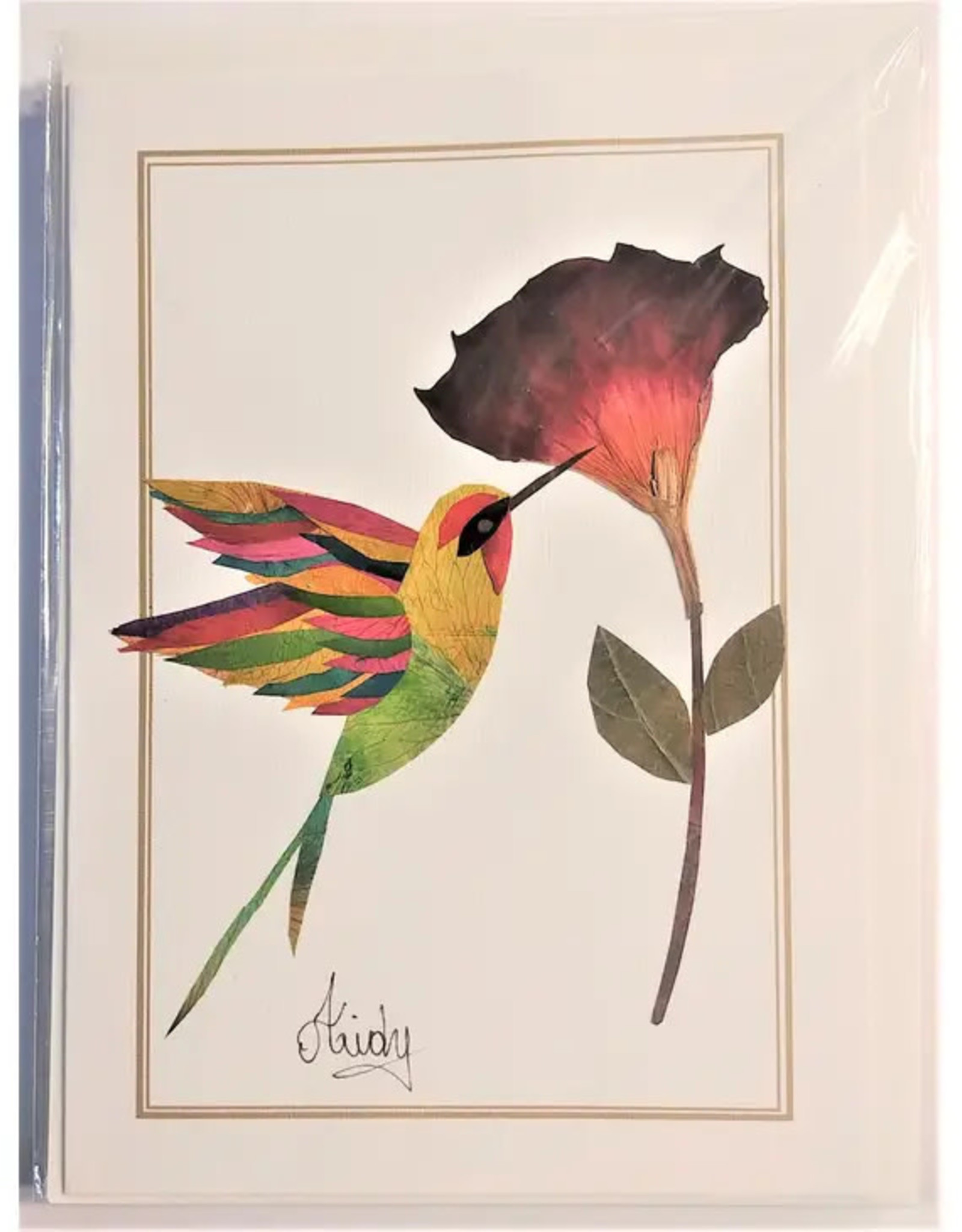 Pampeana Hummingbird and Flower Greeting Card