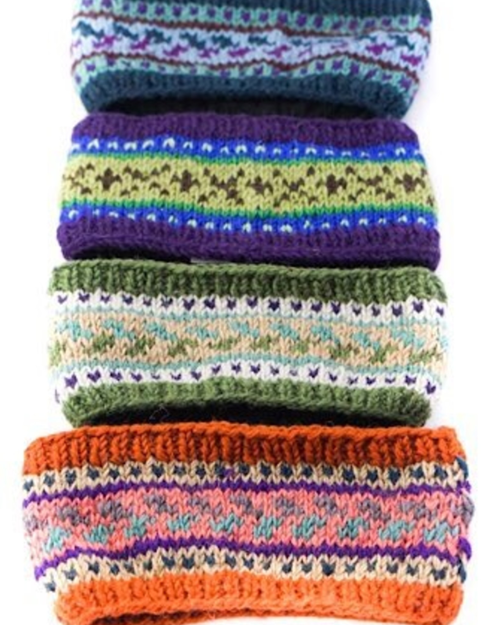 Ganesh Himal Patterned Knit Headband, Fleece Lined