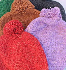 Ganesh Himal Knit Hemp and Wool Earflap Hat