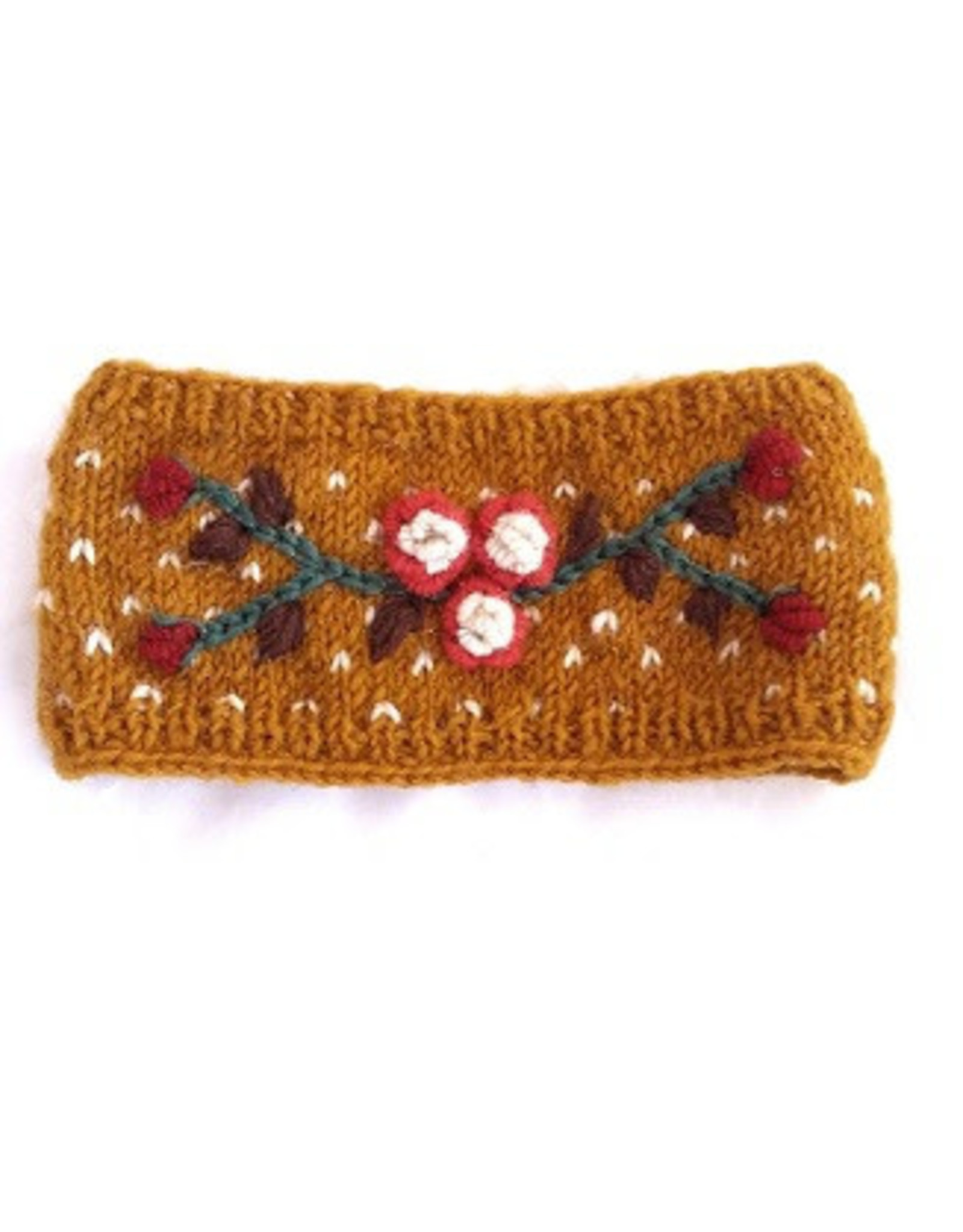 Ganesh Himal Blossom Knit Headband, Fleece Lined