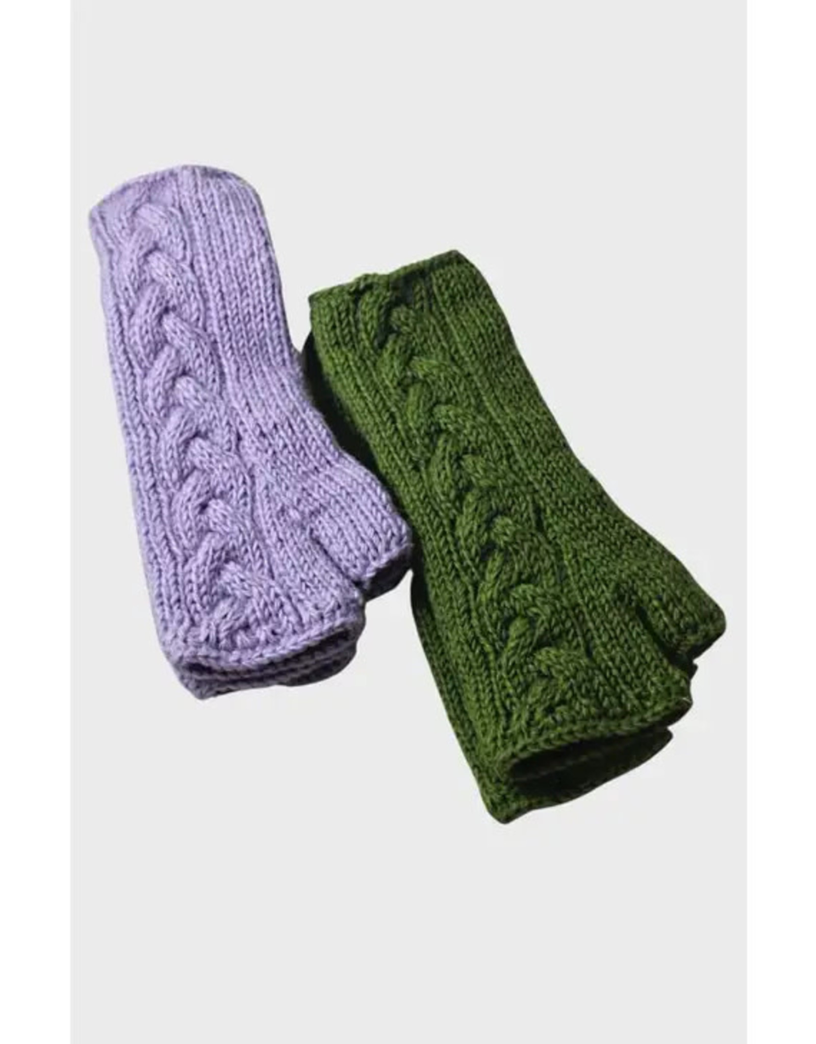 Ganesh Himal Long Wool Knit Fleece Lined Fingerless Gloves