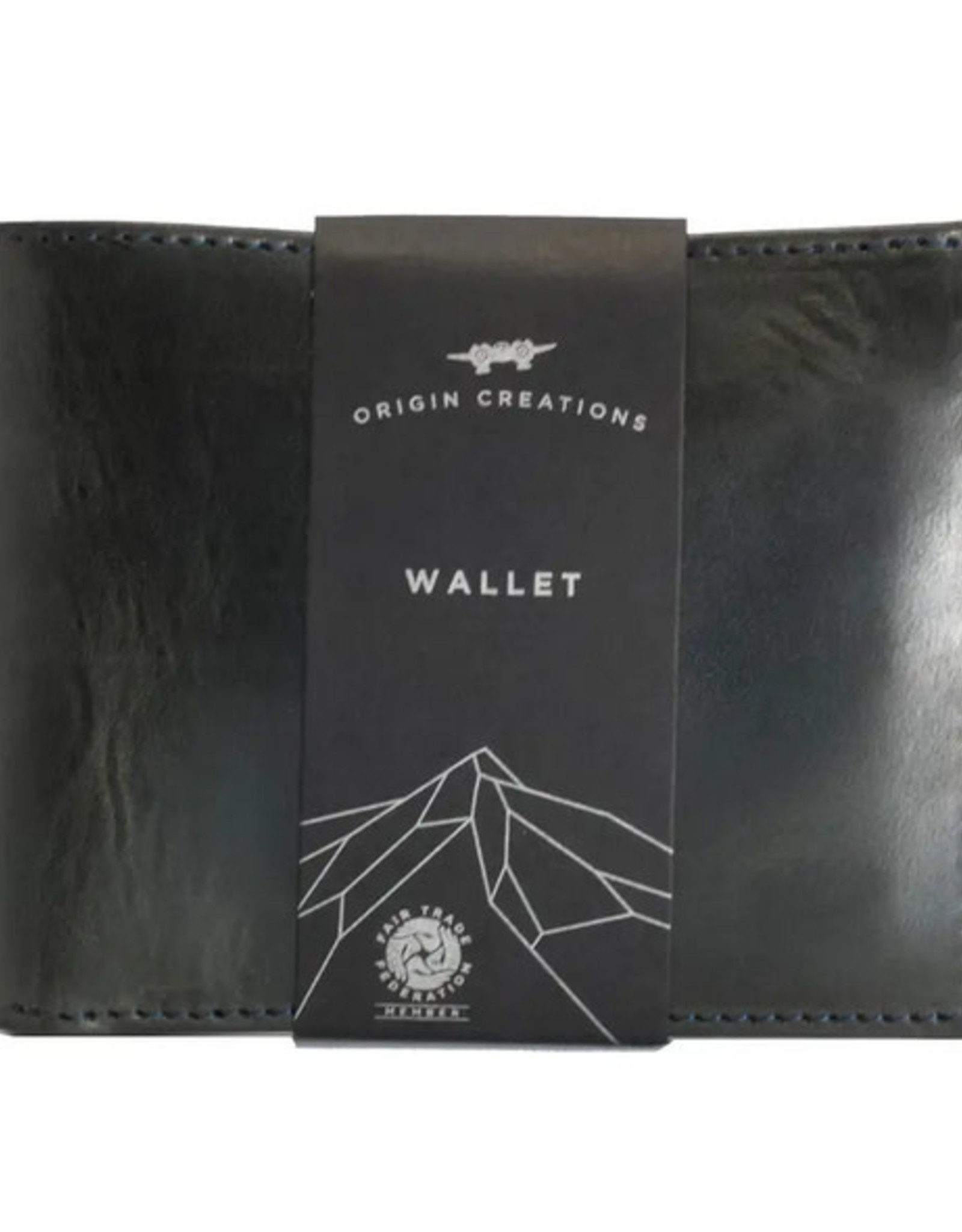Twin Engine Black Leather Bi-Fold Wallet