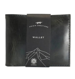 Twin Engine Black Leather Bi-Fold Wallet