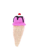Pebble Strawberry Ice Cream Cone Rattle