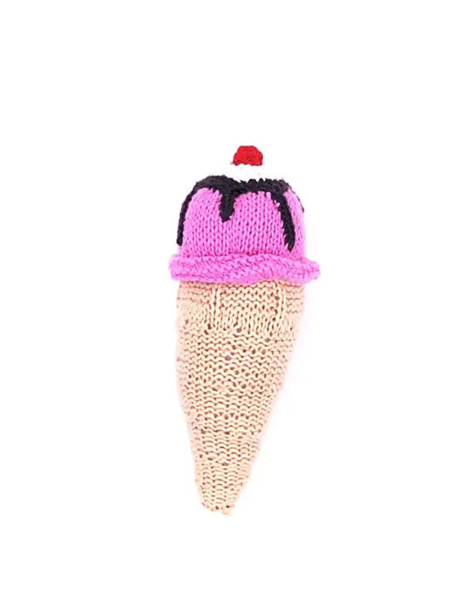 Pebble Strawberry Ice Cream Cone Rattle