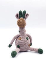 Pebble Taupe Organic Giraffe Rattle