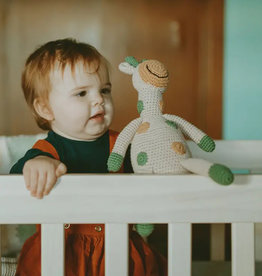 Pebble Taupe Organic Giraffe Rattle