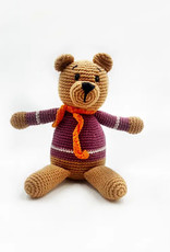 Pebble Purple Teddy Bear Rattle