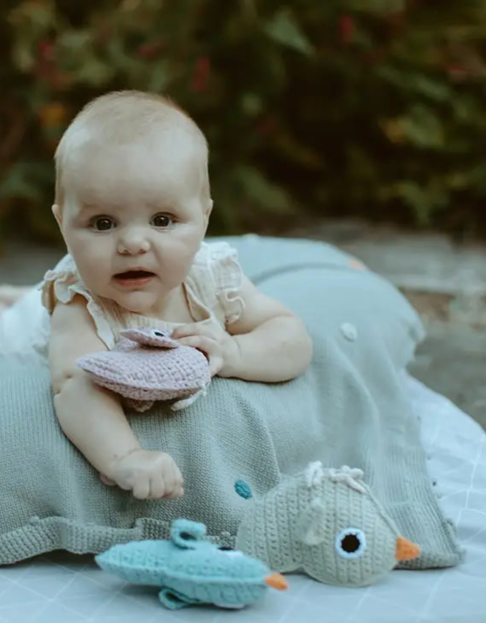 Pebble Blue Little Bird Rattle