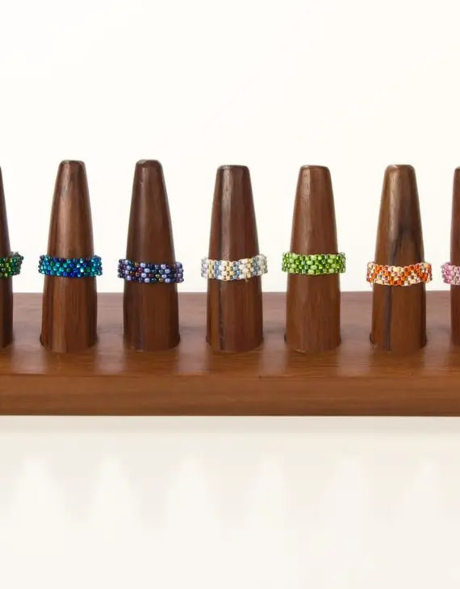 Lucia's Imports Thin Colorful Beaded Ring