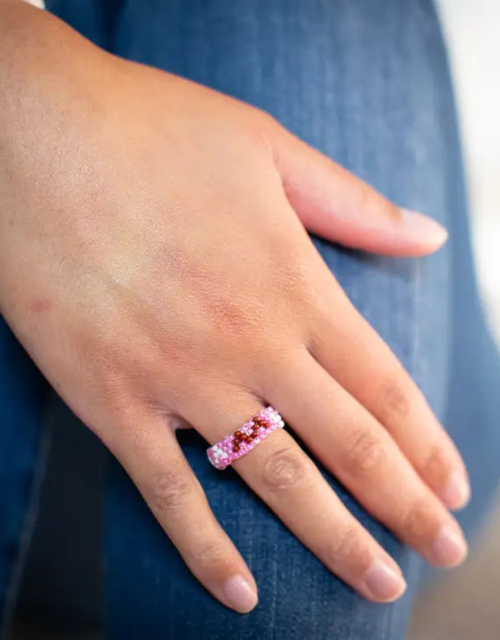 Lucia's Imports Thin Colorful Beaded Ring