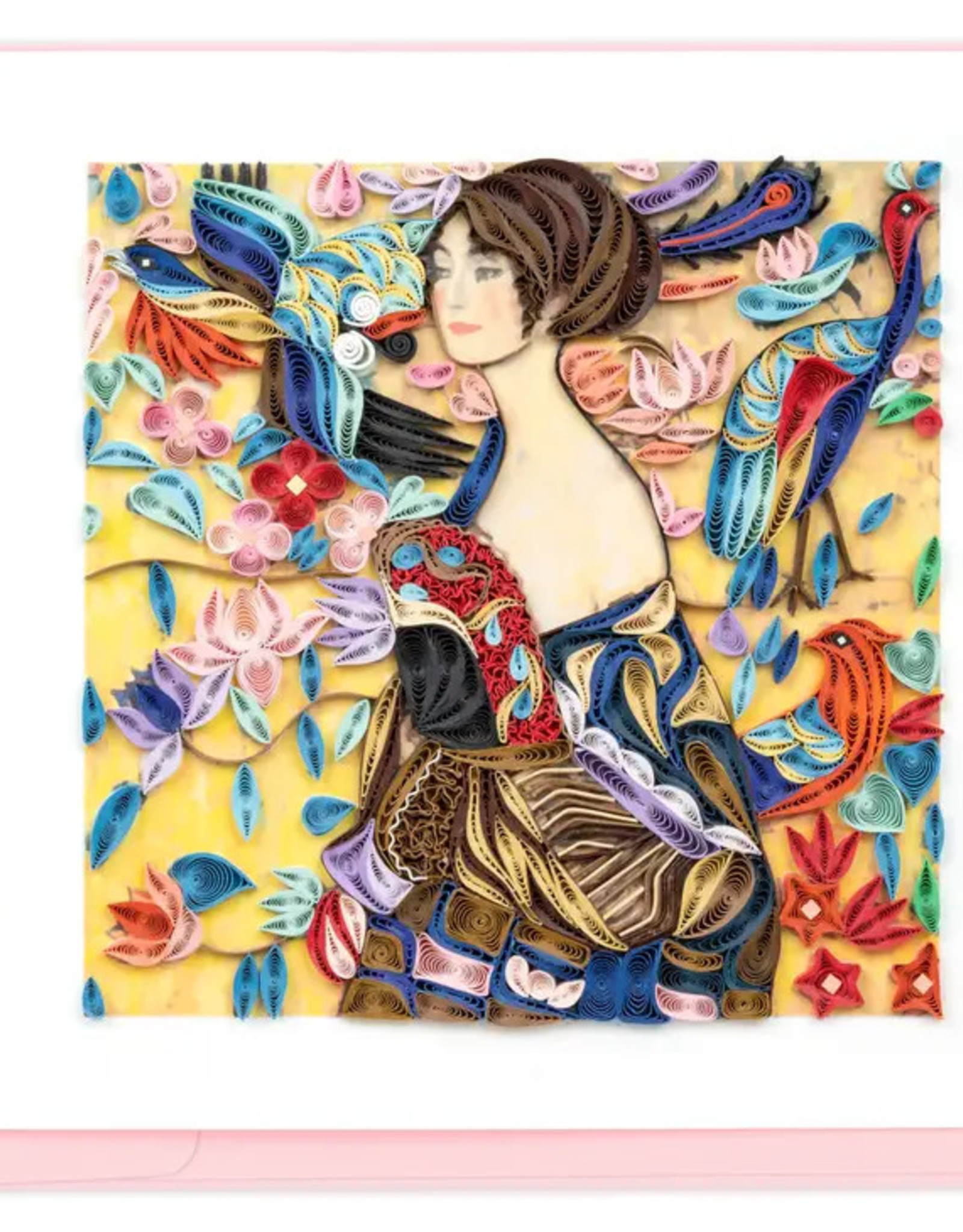 Quilling Card Quilled Lady With Fan, Klimt- Artist Series