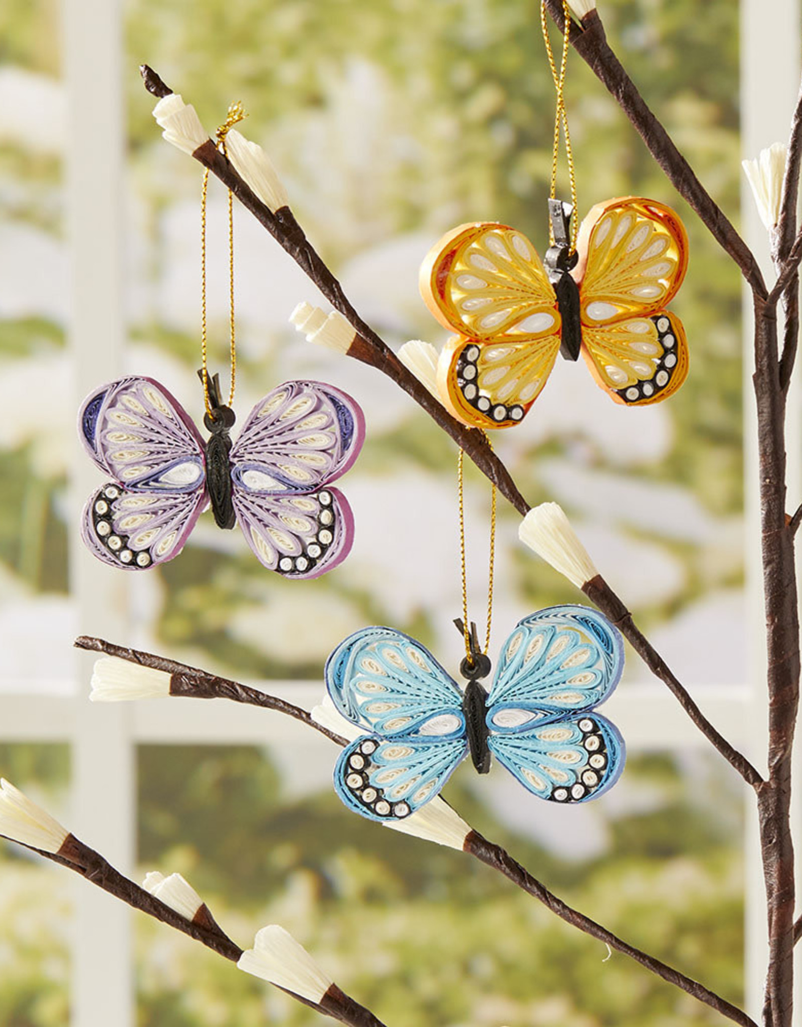 Serrv Quilled Butterfly Ornaments
