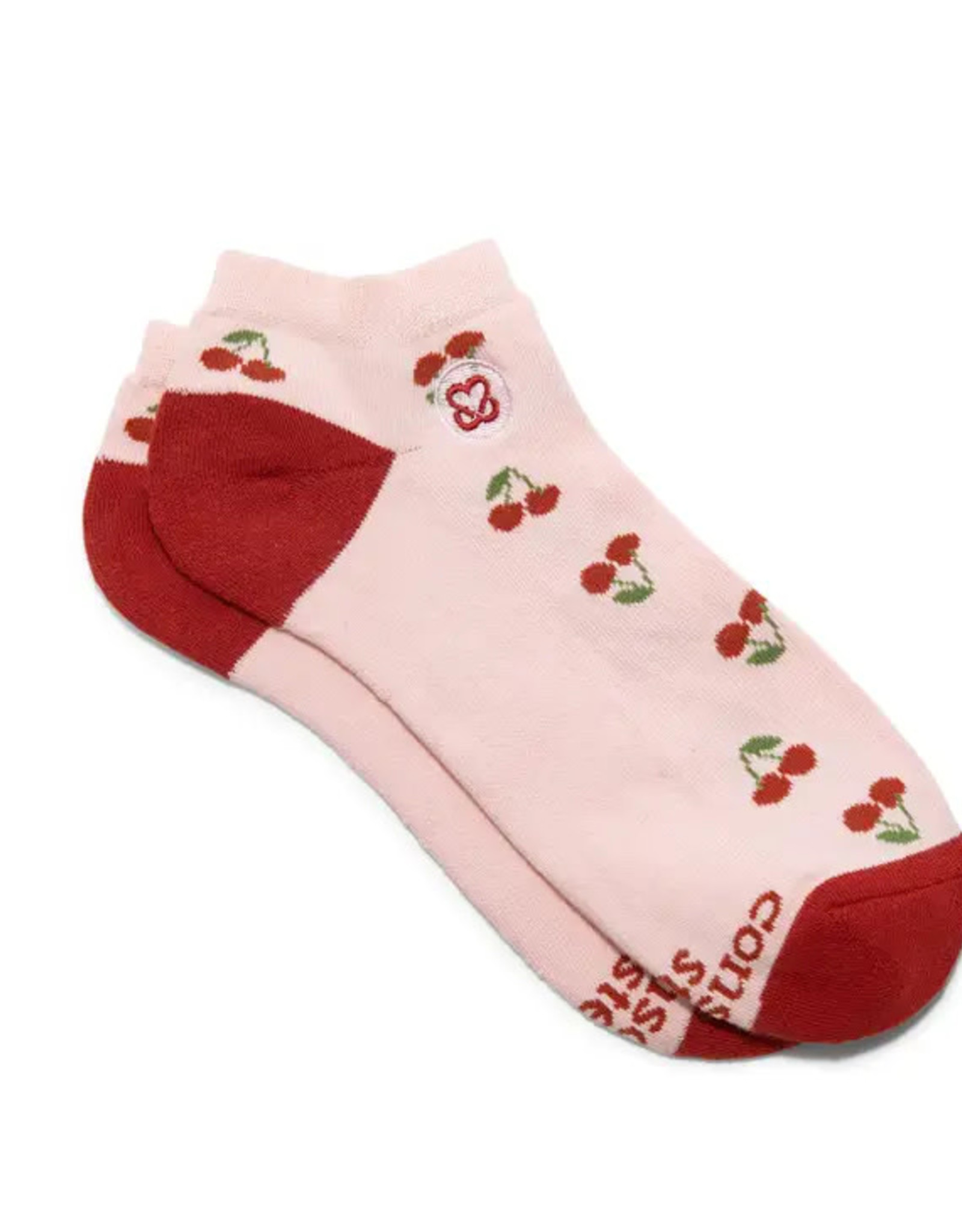 Conscious Step Ankle Socks that Support Self-Checks (Cherries)