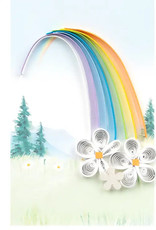 Quilling Card Quilled Rainbow Gift Enclosure Mini Card