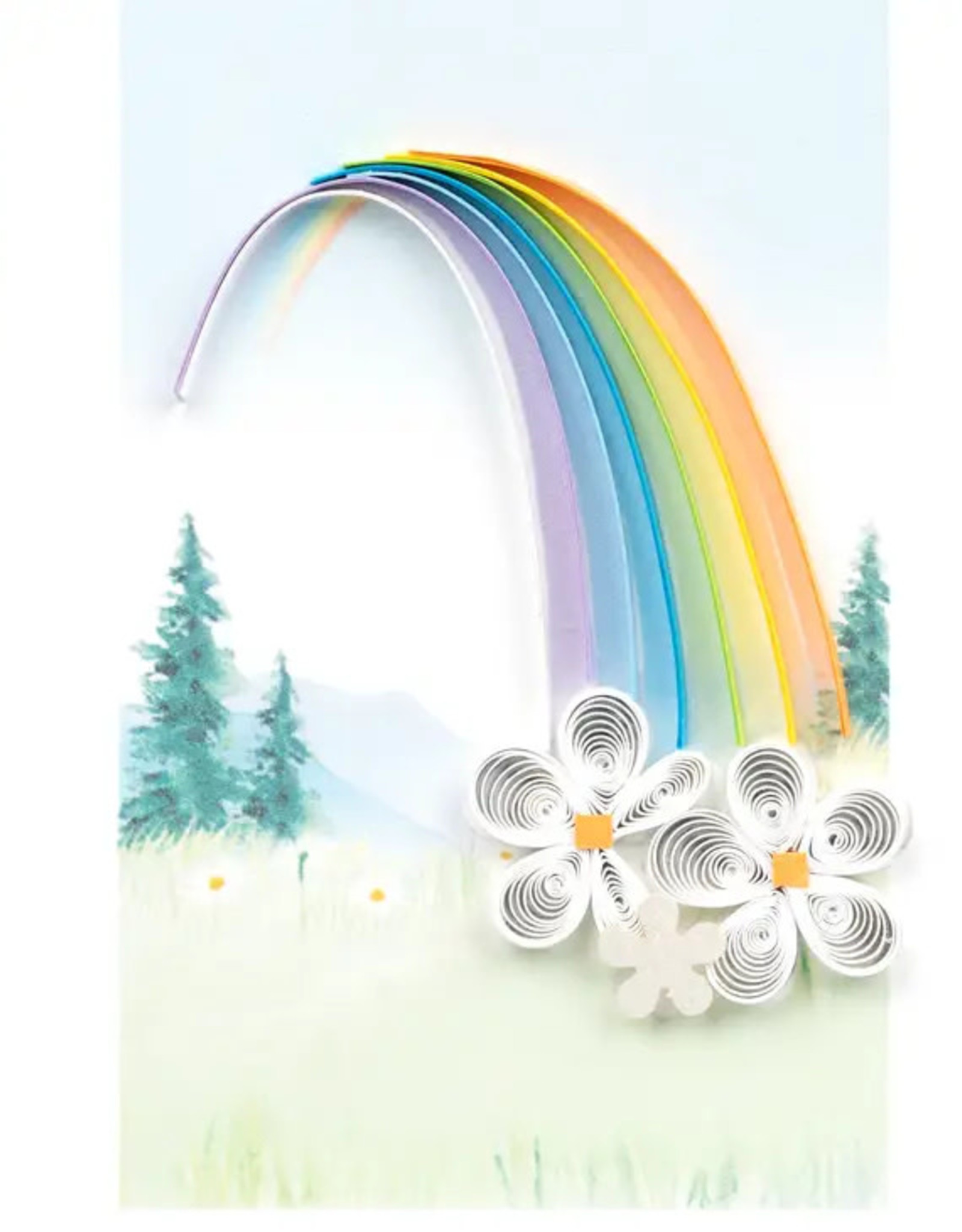 Quilling Card Quilled Rainbow Gift Enclosure Mini Card