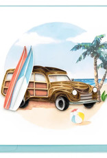 Quilling Card Quilled Classic Surf Car Greeting Card